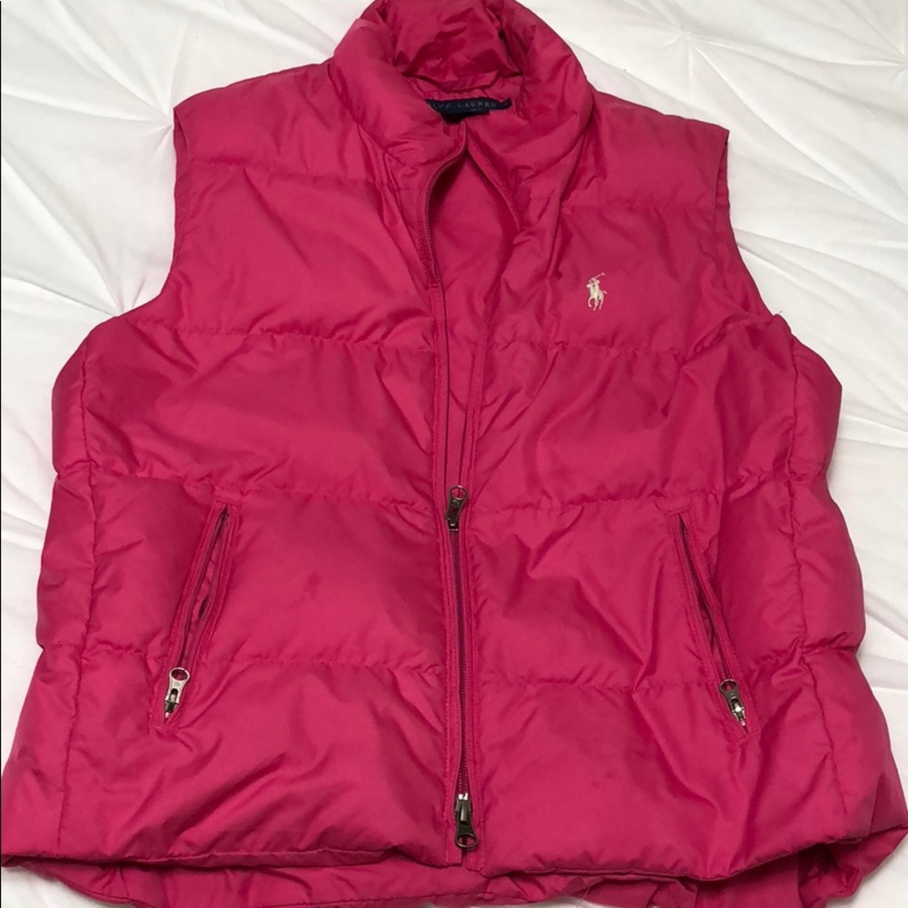 Ralph Lauren Hot Pink puffer vest in small.